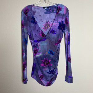 vjc versace jeans couture floral long sleeve top